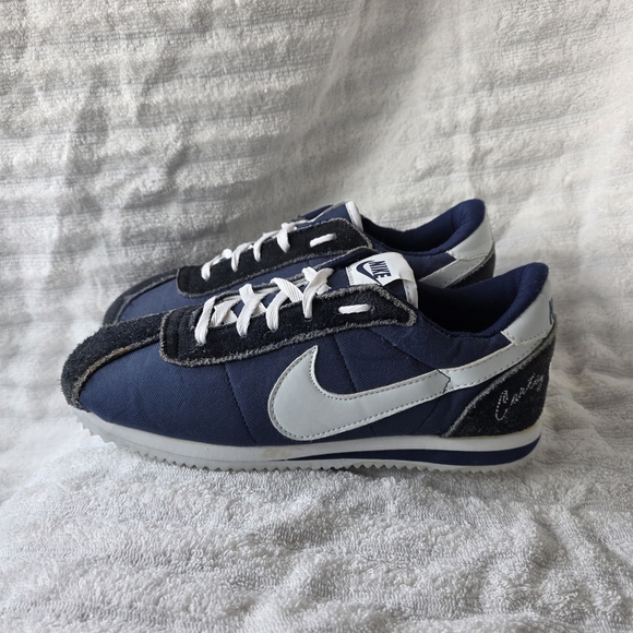Nike Classic Cortez Nylon Trainers 807472-410 Obsidian Blue/White, Size 8 Men's - Picture 1 of 8
